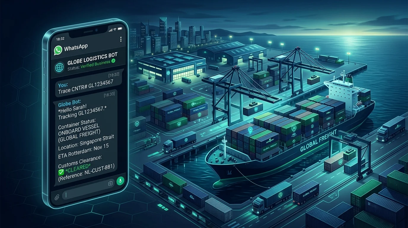 Chatbot de WhatsApp Corporativo para Agencias de Aduana y Freight Forwarders con IA: Cómo Automatizar Cotizaciones de Fletes, Rastreo de Contenedores y Validación Documental 24/7 en LATAM (2026)