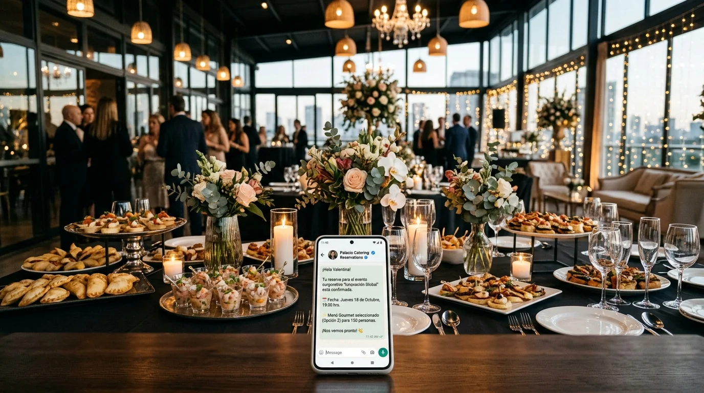 Chatbot de WhatsApp Corporativo para Empresas de Catering, Salones de Eventos y Banquetes con IA: Cómo Automatizar Cotizaciones, Disponibilidad de Fechas y Degustaciones 24/7 en LATAM (2026)