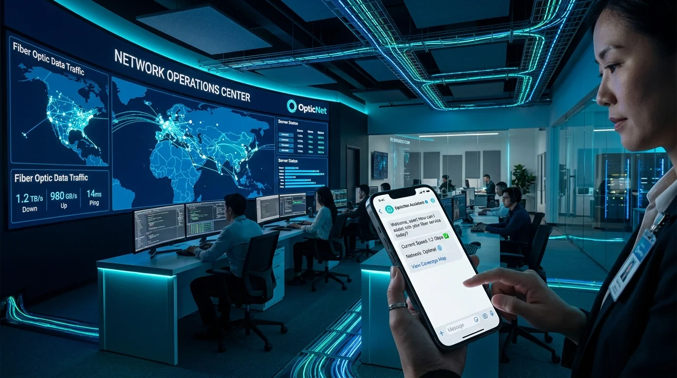 Chatbot de WhatsApp Corporativo para Proveedores de Internet (ISP) y Telecomunicaciones con IA: Cómo Automatizar la Venta de Planes de Fibra Óptica, Validación de Cobertura y Soporte Técnico 24/7 en LATAM (2026)