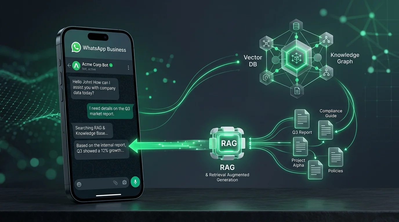 Chatbot de WhatsApp con Base de Conocimiento e IA (RAG): Cómo Conectar los Documentos de tu Empresa y Eliminar Alucinaciones en 2026