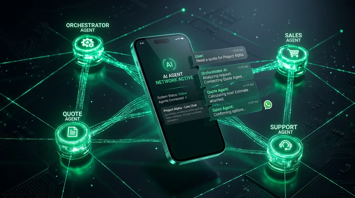Orquestación Multi-Agente de IA en WhatsApp Corporativo: Cómo Coordinar Agentes Especializados de Ventas, Cotizaciones y Atención en LATAM (2026)